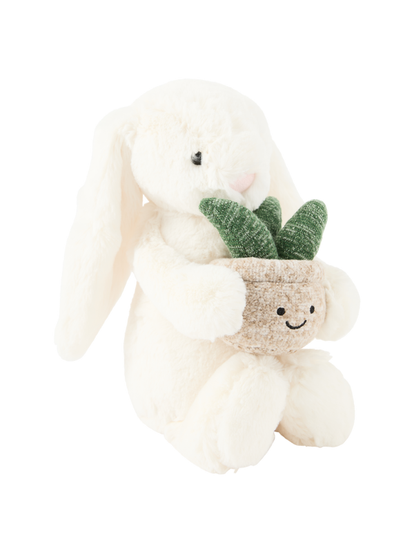 Hase 'Cream Bunny with Plant' Crème