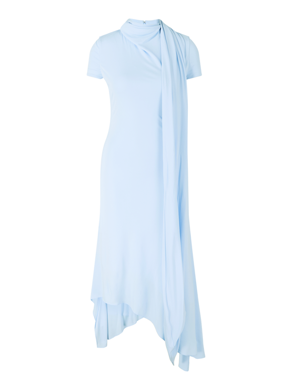 Midikleid mit Schal Hellblau