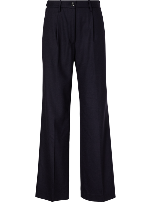 Wollhose 'Blenda' mit Bundfalten Marineblau