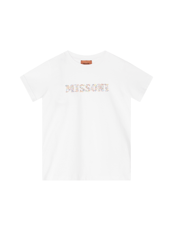 T-Shirt mit Pailletten Weiß