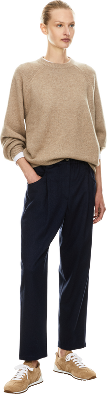 Wollhose mit Monili Perlen Marineblau