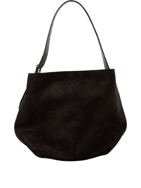 Schultertasche 'Belted Medium' aus Rindsleder Dunkelbraun