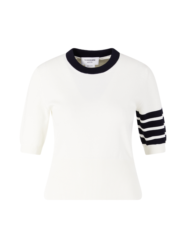 Jumper with Hector intarsia motif – White