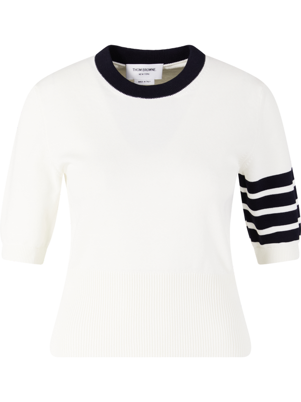 Jumper with Hector intarsia motif – White