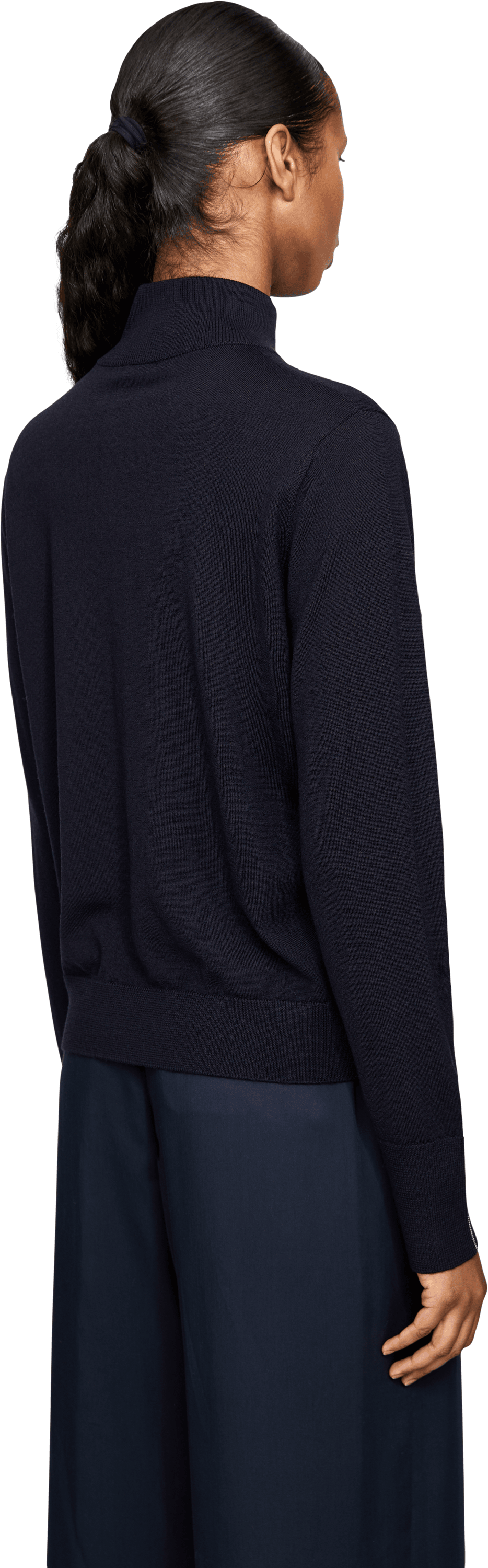 Peserico Strickjacke aus Schurwolle Schwarz, Rückansicht – UNGER.DE
