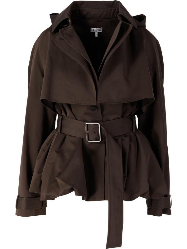 Parka mit Taillengürtel Dunkelbraun