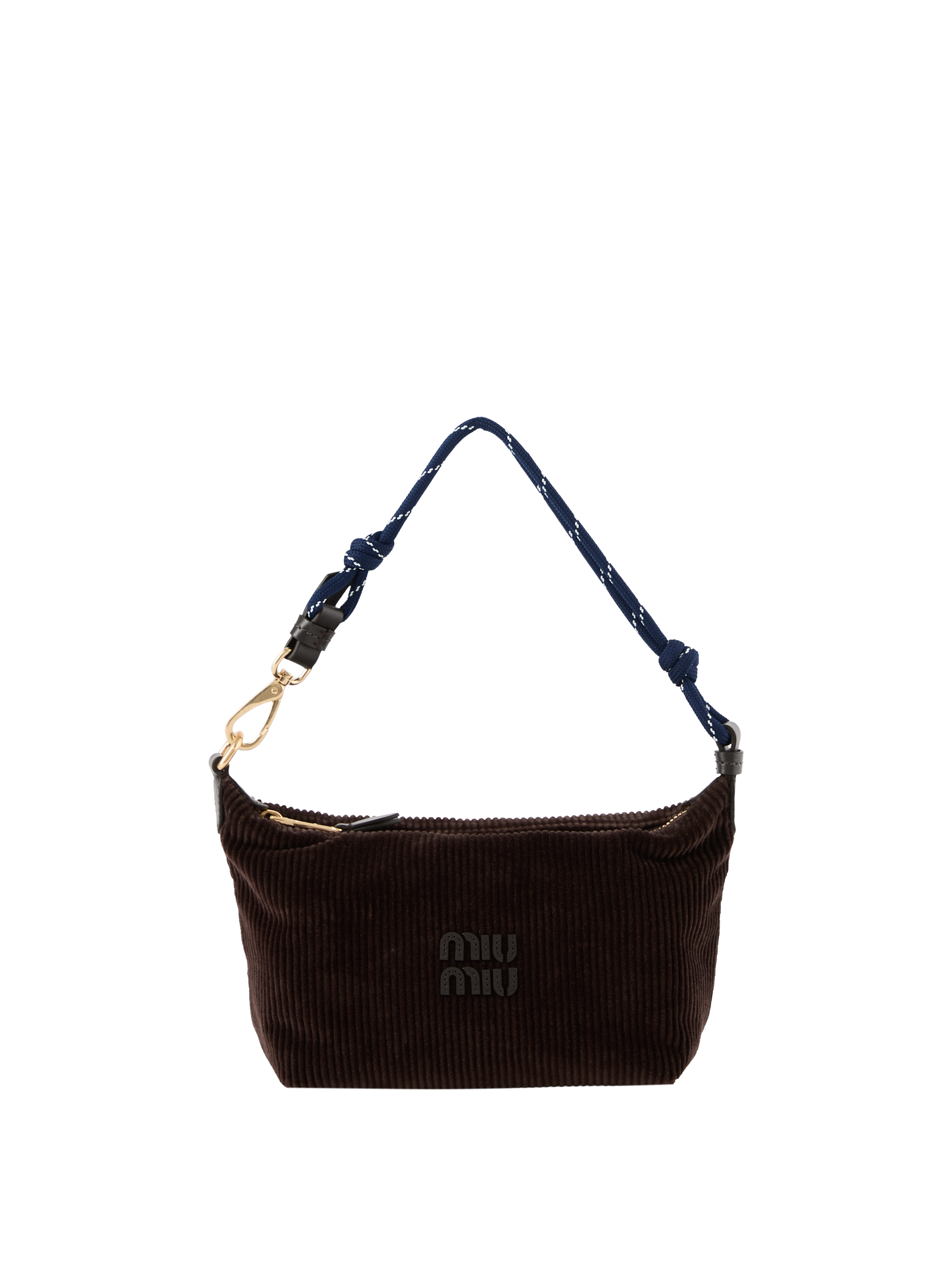 Schultertasche aus Cord Dunkelbraun