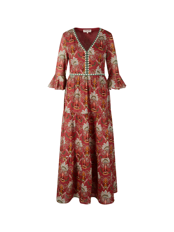 Maxikleid 'Bella' mit River Valley-Print Rot