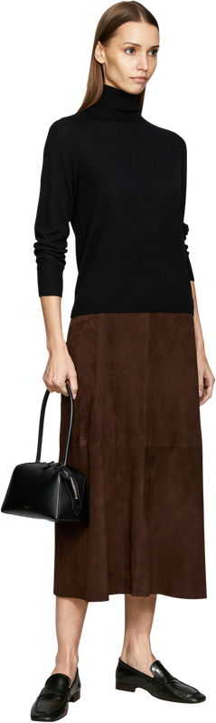 Pullover mit Rollkragen aus Schurwolle Schwarz