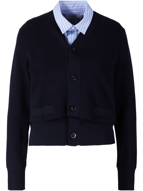 Strickjacke im Hybrid-Design Marineblau