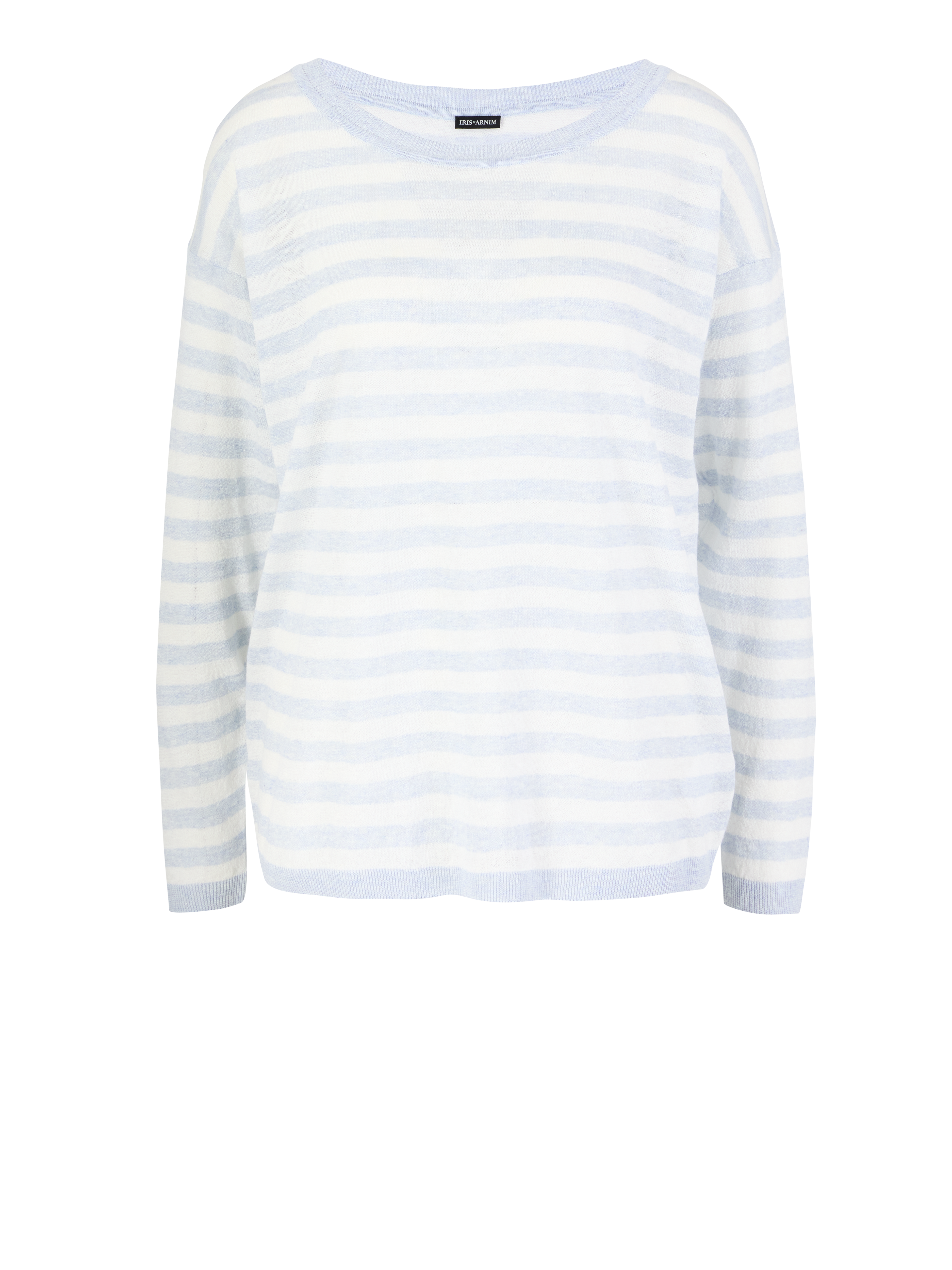 Leinen-Baumwollpullover 'Valena' Sky/Off White