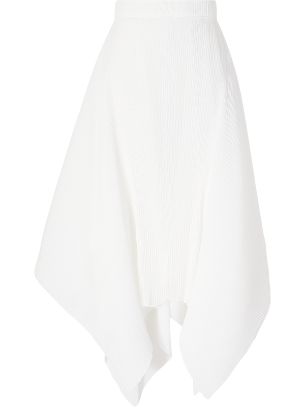 Asymmetrischer Midirock Weiß