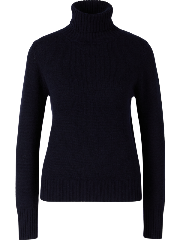 Cashmere-Pullover mit Rollkragen Marineblau