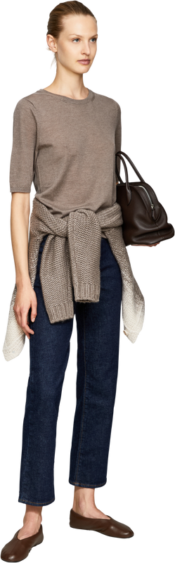 Superfine Cashmere 'Lily' T-Shirt Taupe Del