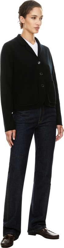 Black wool and cashmere cardigan