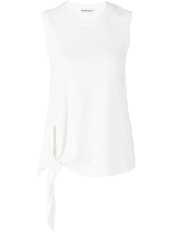 Tanktop 'Tie Hem' Weiß