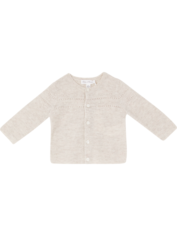 Beige wool and cashmere cardigan