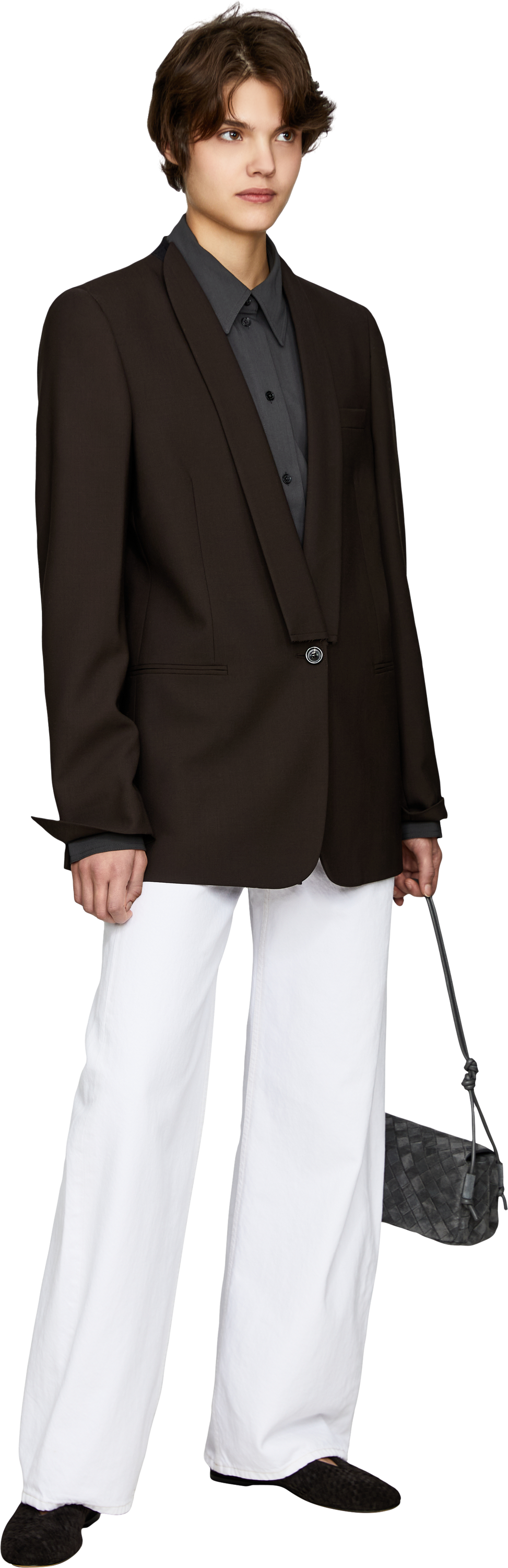 TOTEME Slightly sheer black shirt, Modelview – UNGER.DE