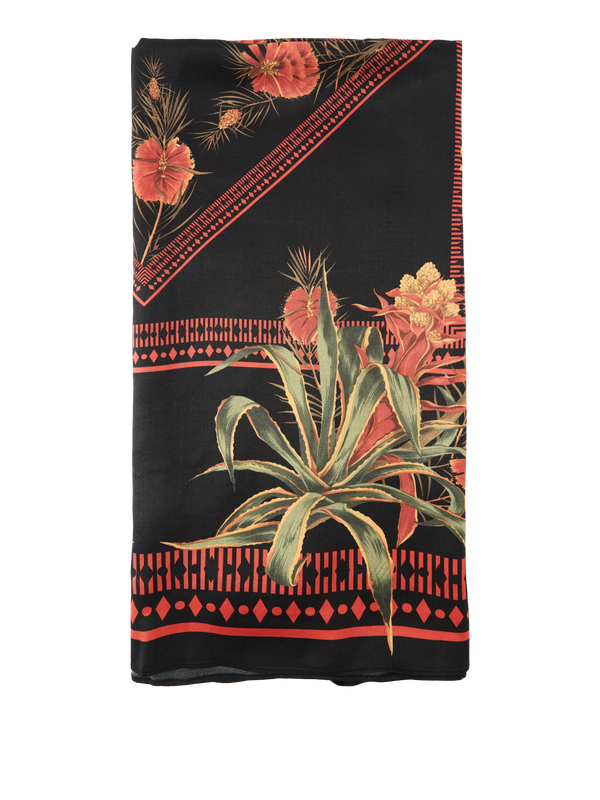 Foulard aus Viskose-Twill mit Logodruck Multi