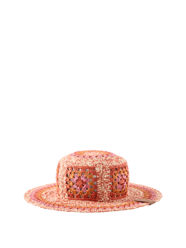 Fischerhut Paula's Ibiza mit Lochmuster Orange/Pink