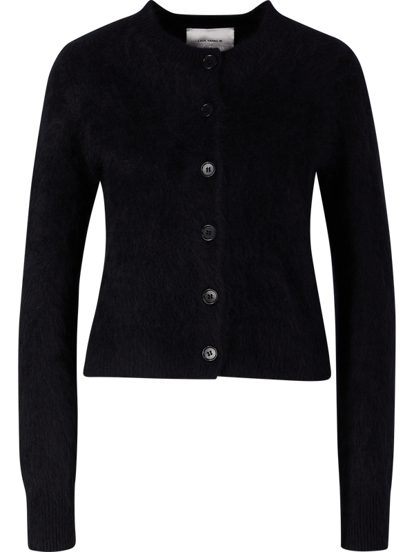 Gebürstete Cashmere-Strickjacke 'Azalea' Black