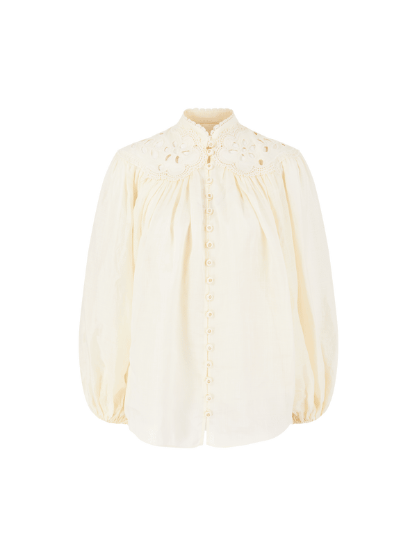 Bluse 'Coco' mit Stickerei Crème