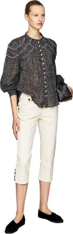 Gepunktete Bluse 'Christa' Schwarz