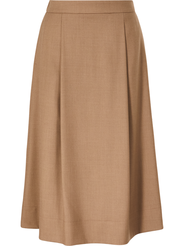 Wool midi skirt brown