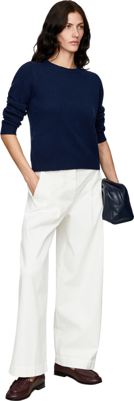 Cashmere-Pullover mit Rundhalsausschnitt Midnight