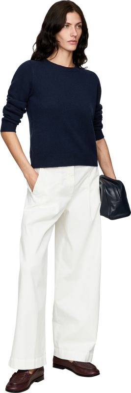 'The Essential Crew' Midnight cashmere jumper