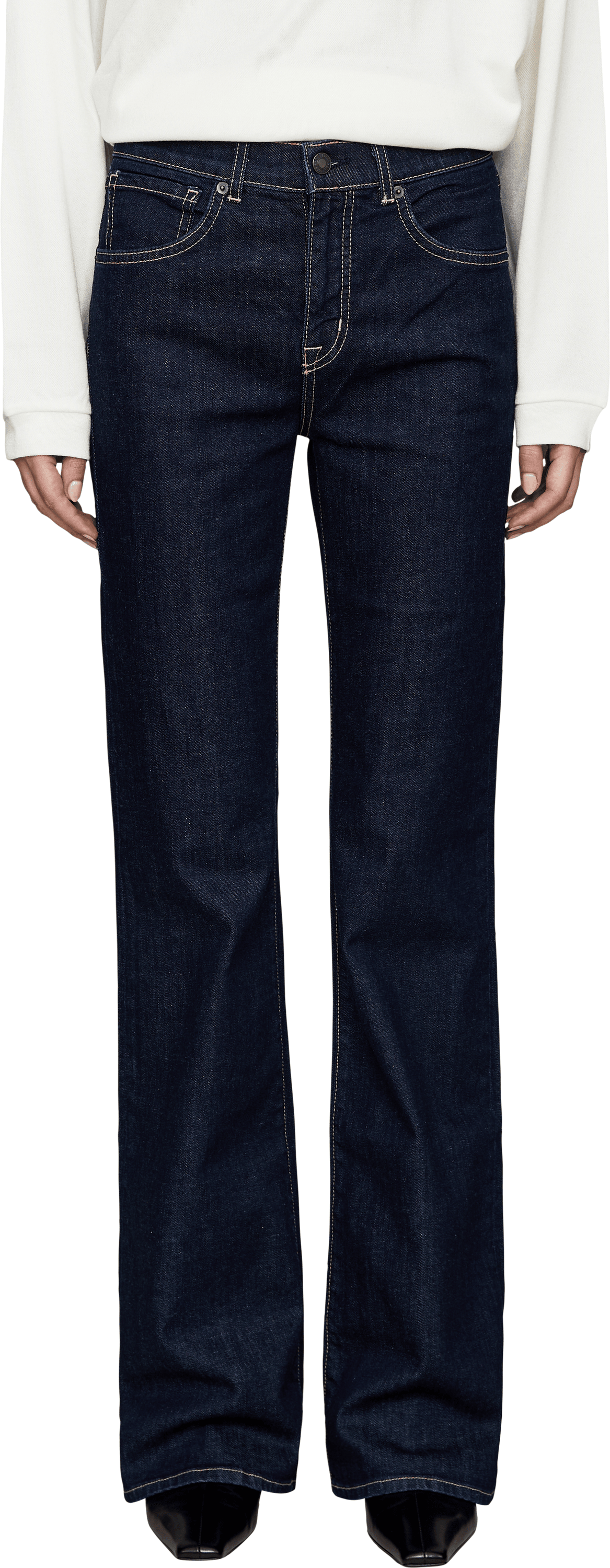 NILI LOTAN Mid-Rise Jeans 'Celia' Dunkelblau, Frontansicht – UNGER.DE