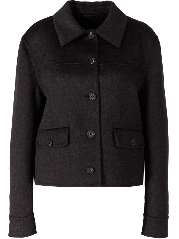 Boxy Cashmere-Jacke Dunkelbraun