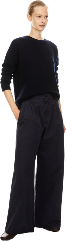 Cashmere crew-neck jumper navy blue