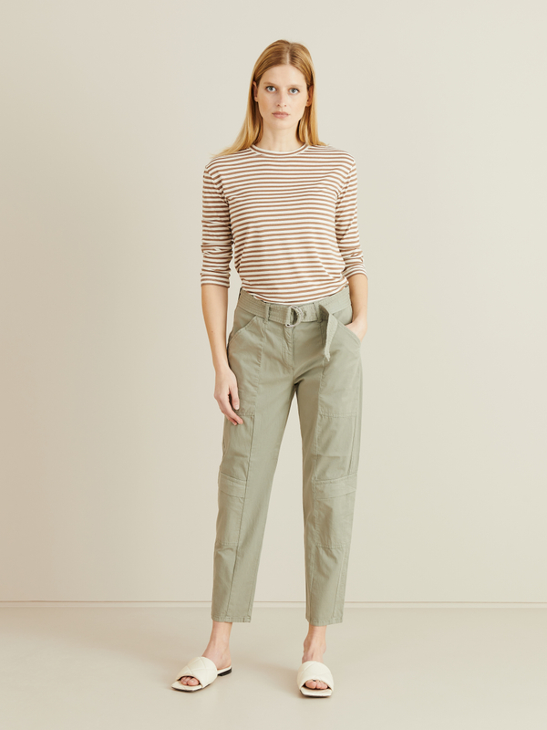 Baumwoll-Cargohose in Khaki