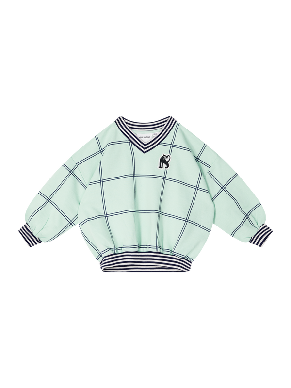 Sweatshirt 'Check Panther Patch' Hellgrün