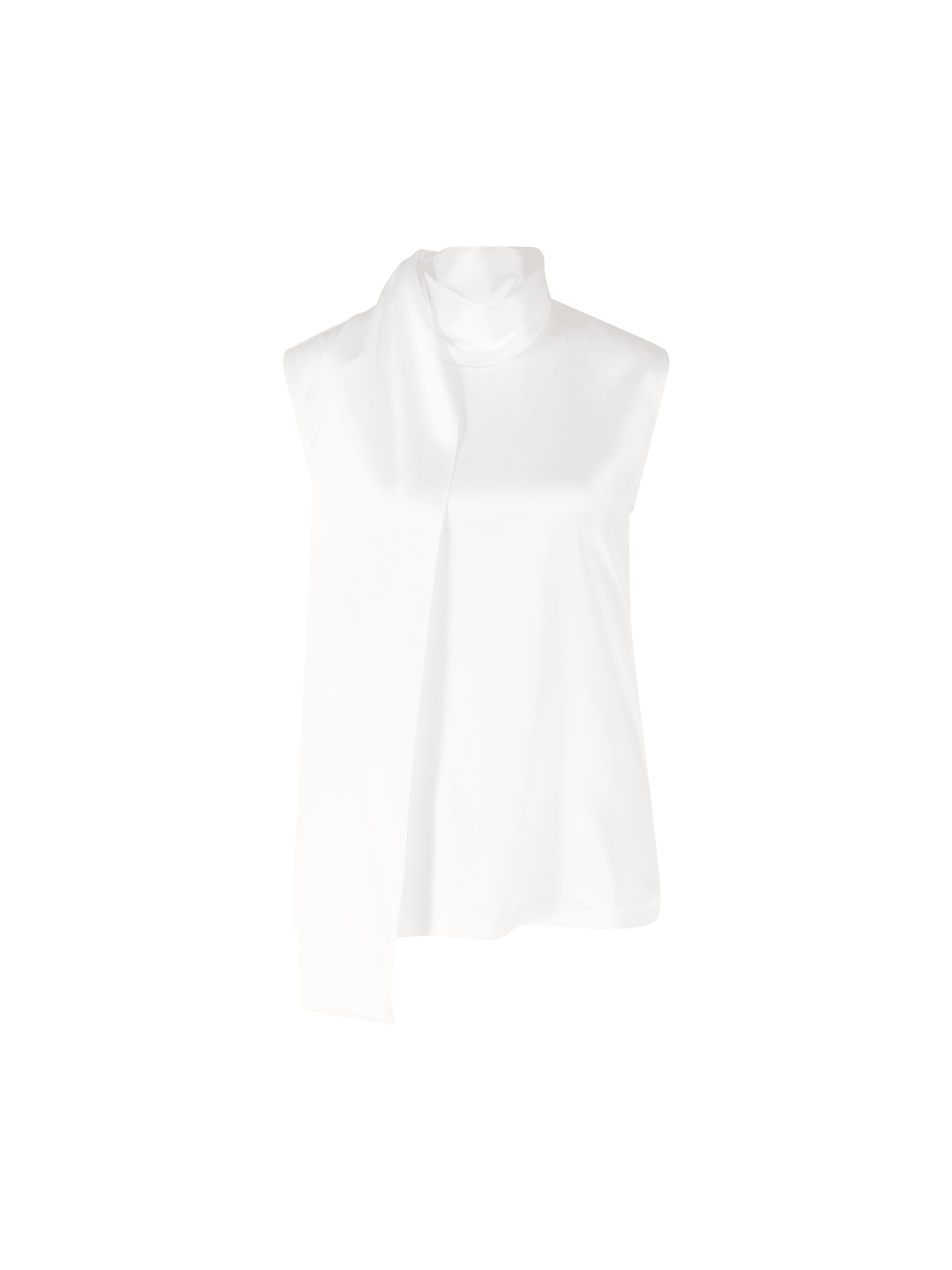 Top aus Stretch-Seidensatin Weiß