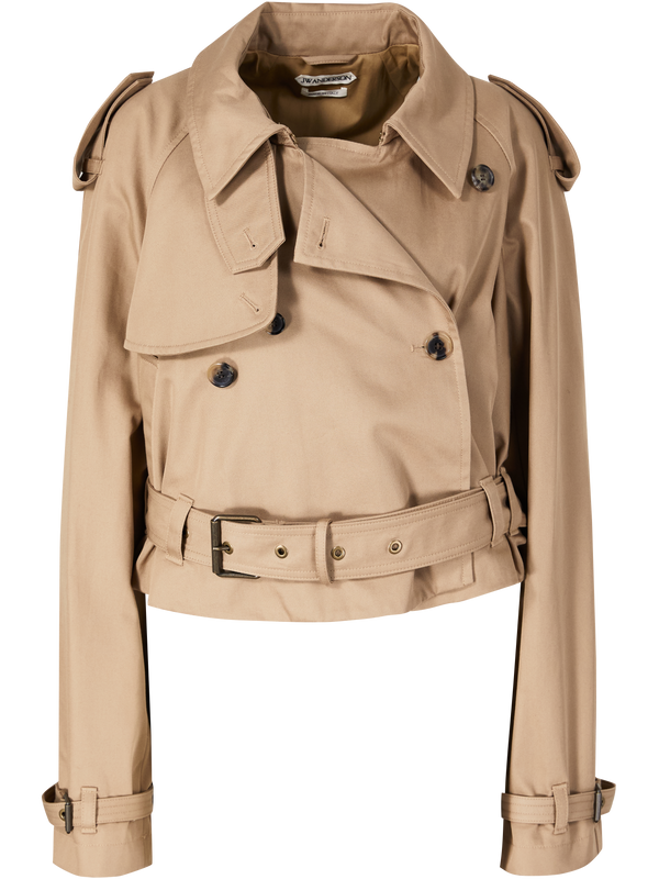 Cropped Trenchjacke Beige