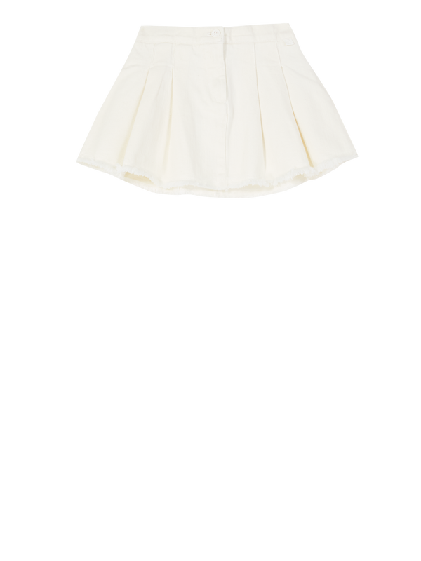 Faltenrock aus Baumwolle Crème