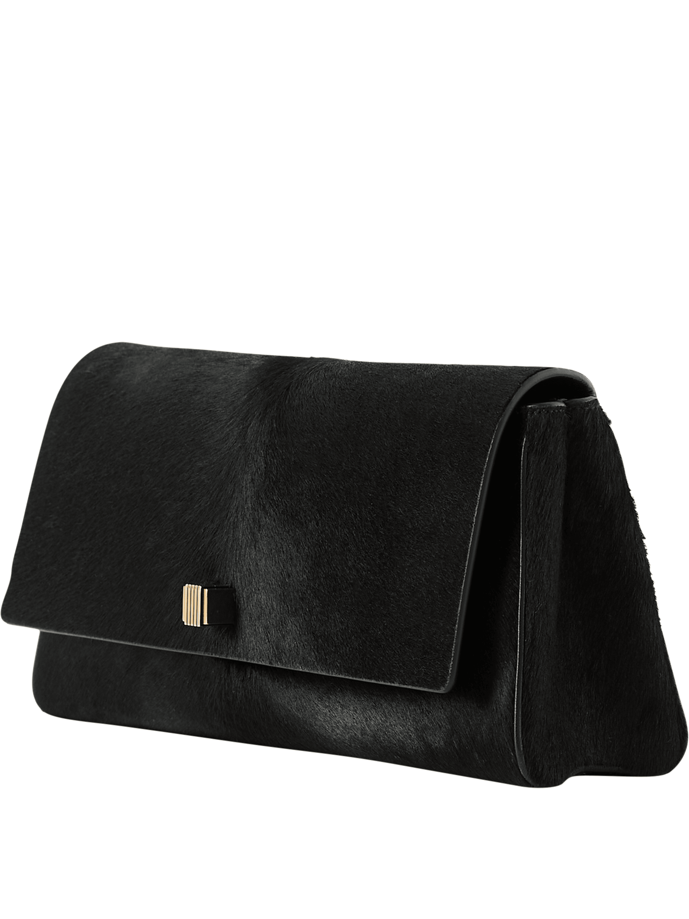 Khaite Clutch 'Audrey' aus Kalbsfell Schwarz, Frontansicht – UNGER.DE