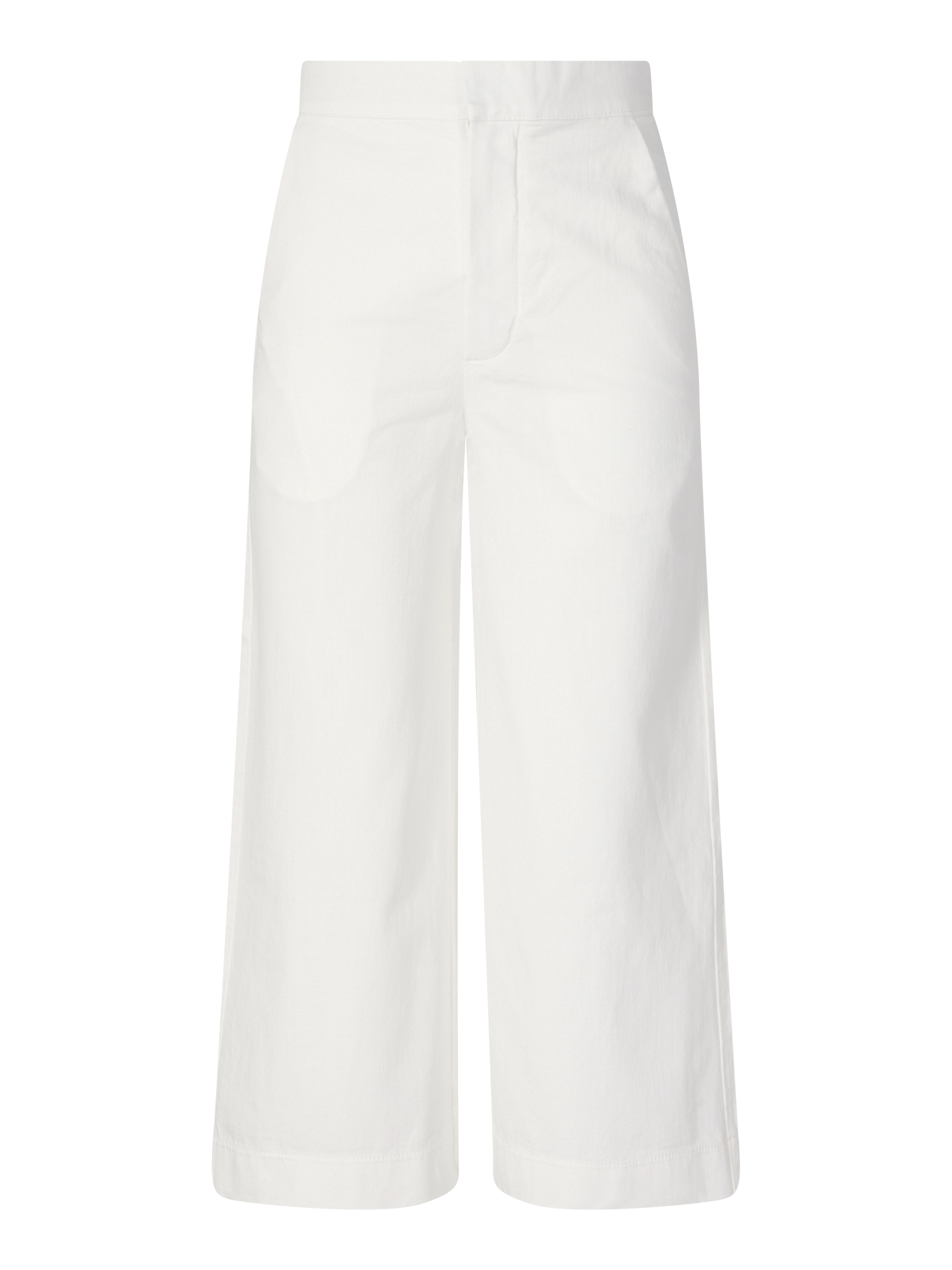 Cropped Stoffhose Paula’s Ibiza mit Anagram-Stickeri Weiß