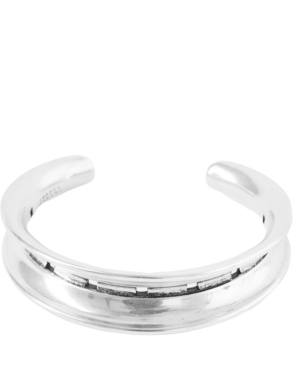 'Byrne' open metal bangle in silver