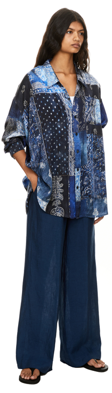 Leinenhose 'Fran' Marineblau