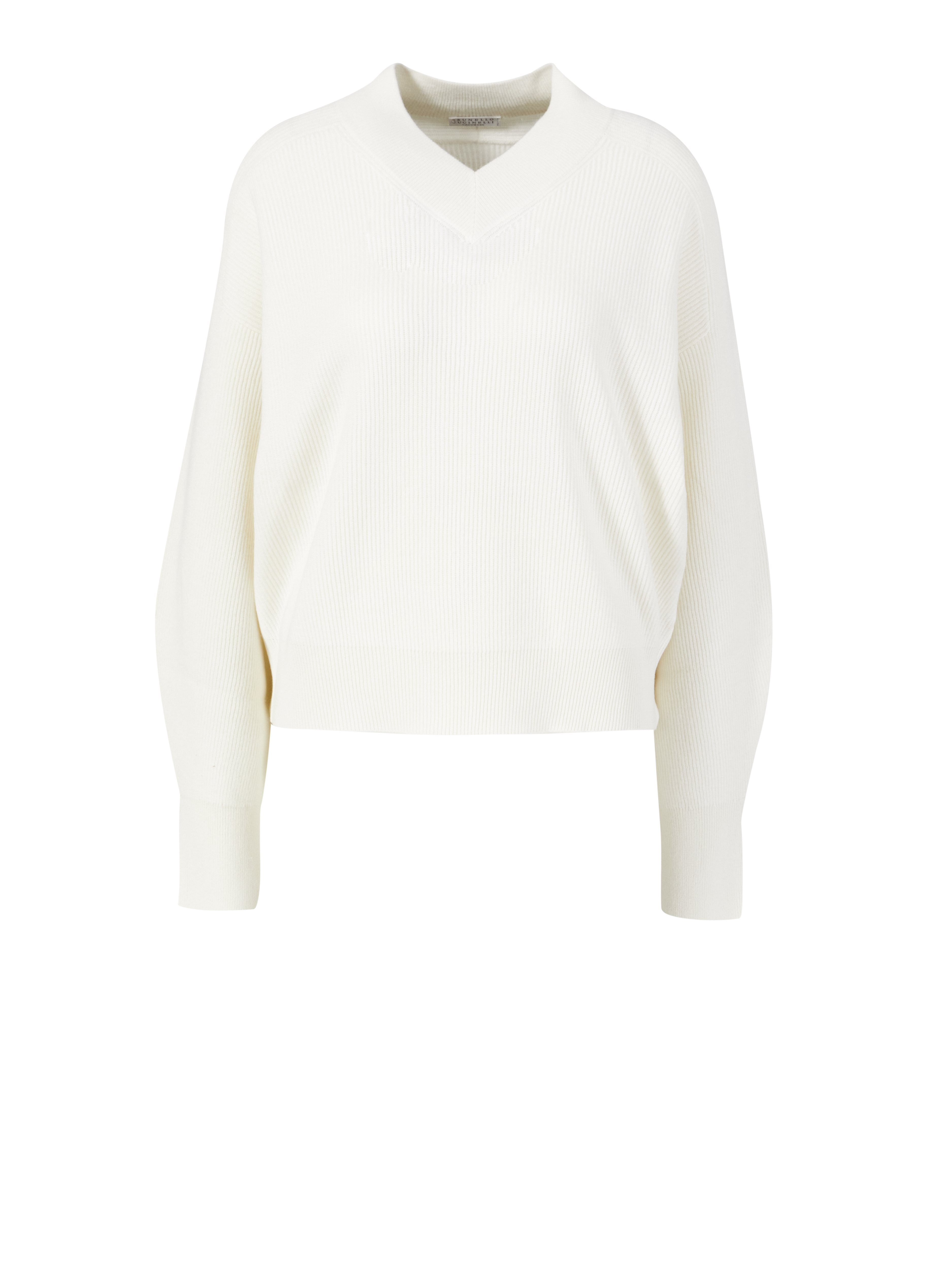 Cashmere-Pullover mit V-Neck Crème