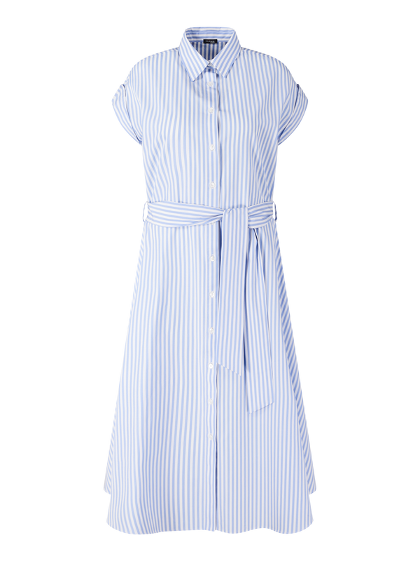 Gestreiftes Blusenkleid Hellblau