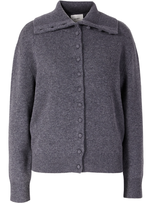 Cashmere-Strickjacke 'Denie' mit Rollkragen Graphite