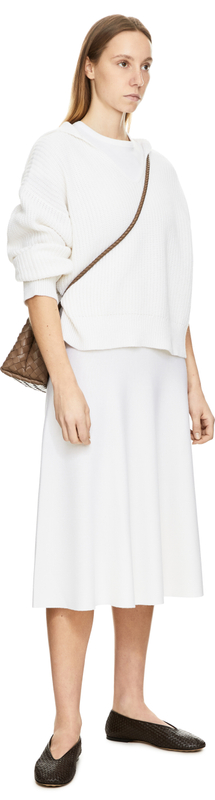 Midirock aus Wolle Crème