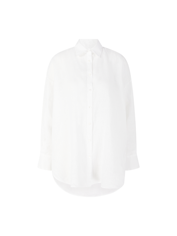 Oversize Leinenhemd 'Bryan' Weiß