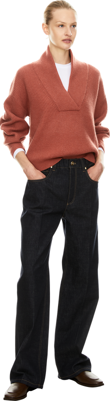 Wide-Leg Jeans Dunkelblau