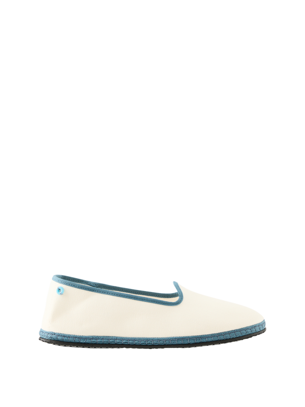 'Modigliani Bicolore Canvas' Loafers in Cream and Navy