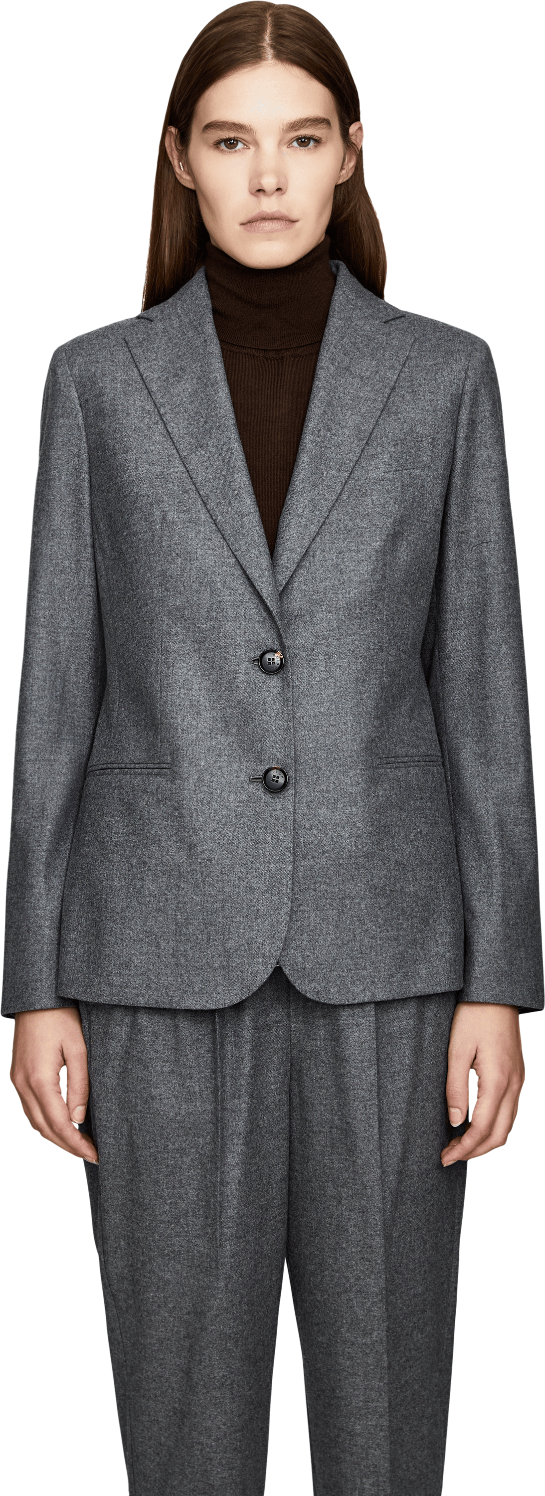 Kiton Melierter Woll-Cashmere-Blazer Grau, Frontansicht – UNGER.DE
